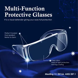 Safety Glasses Anti Virus Anti Saliva Clear PC Frame Anti Impact  Ansi z87.1 Medical Safety Goggles